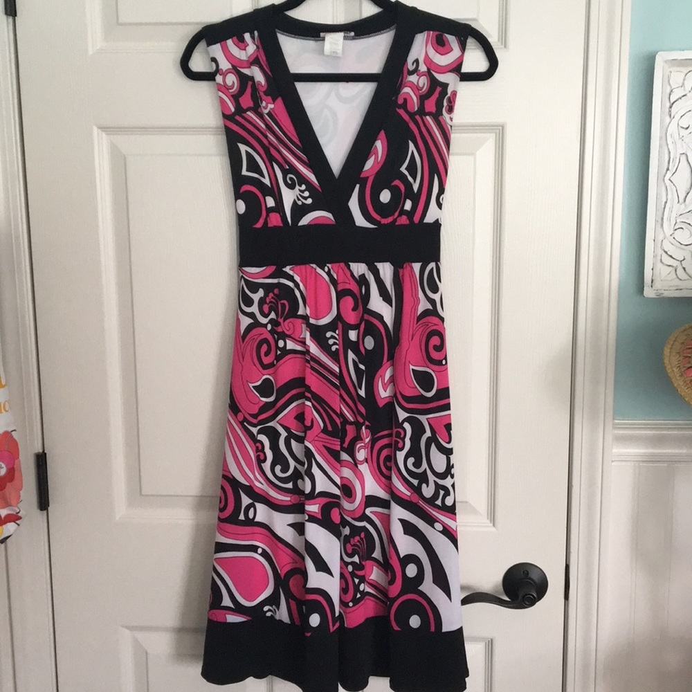 Georgiou Studio Small pink and black dress.